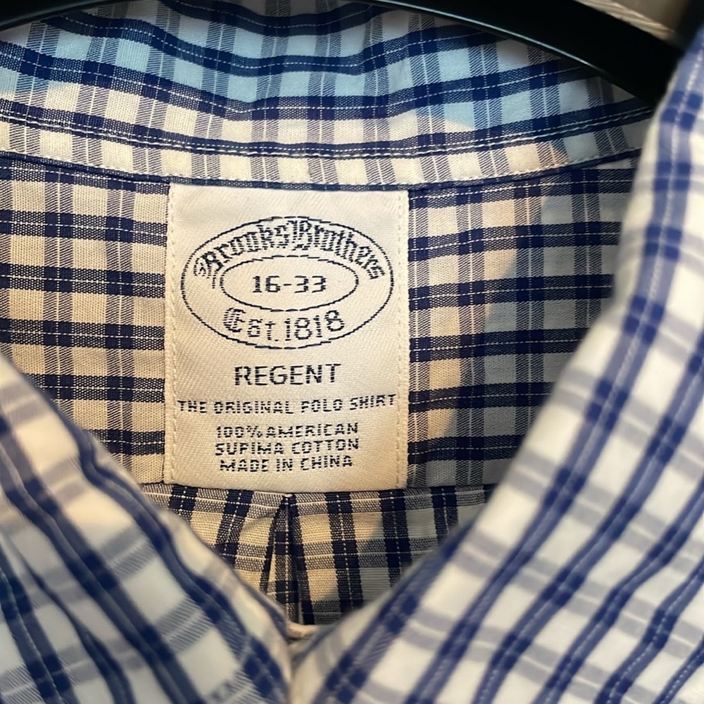 Brooks Brothers blue plaid button up